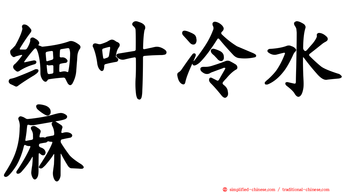 细叶冷水麻