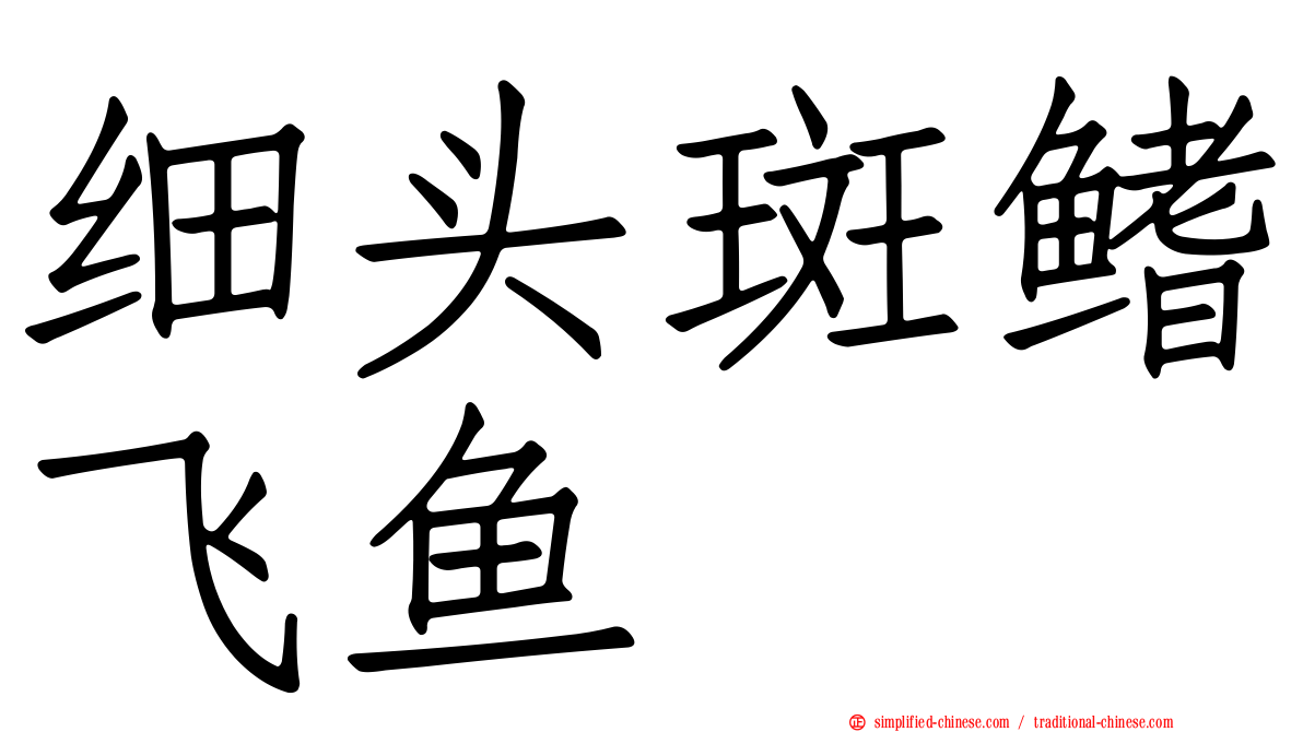 细头斑鳍飞鱼