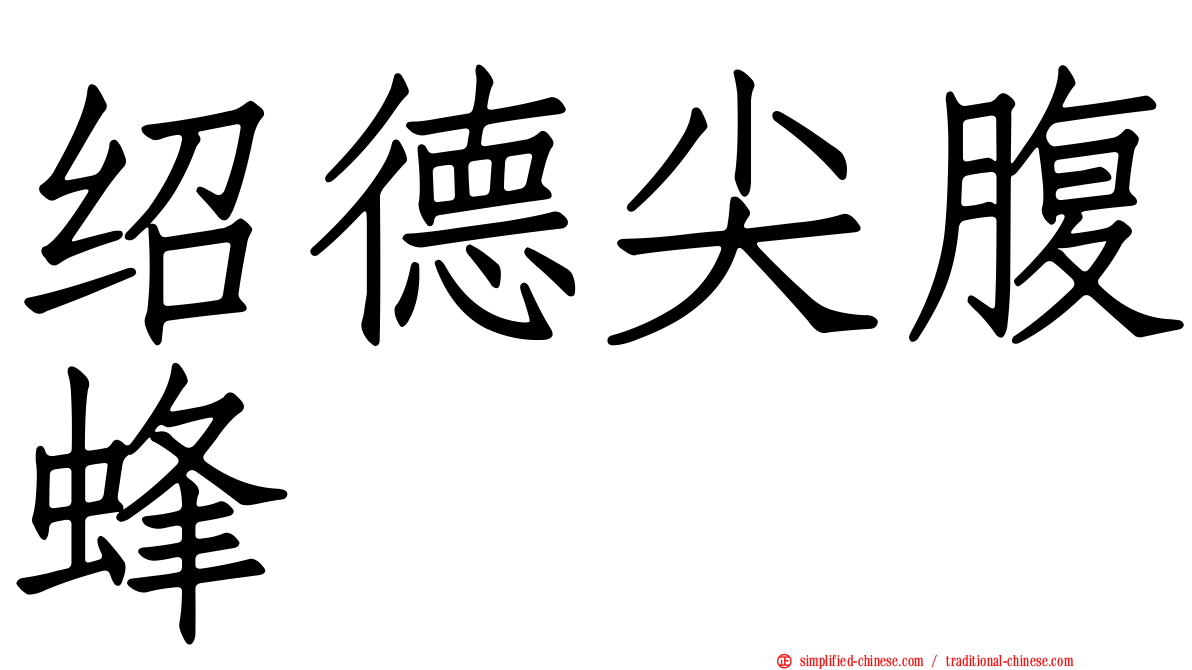 绍德尖腹蜂