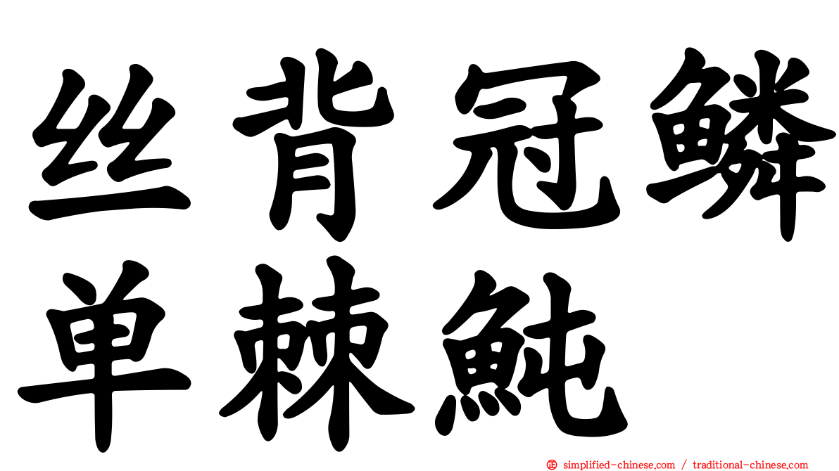 丝背冠鳞单棘鲀