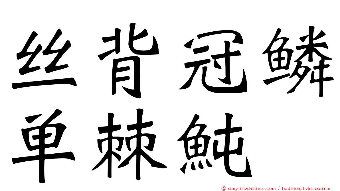 丝背冠鳞单棘鲀