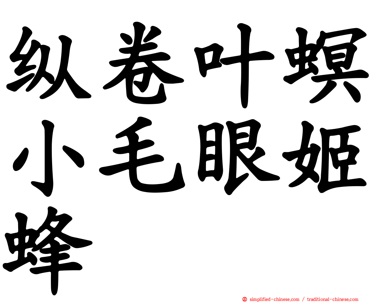 纵卷叶螟小毛眼姬蜂