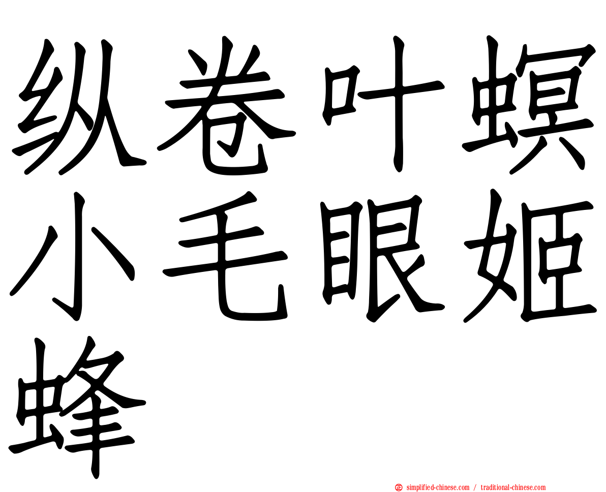 纵卷叶螟小毛眼姬蜂