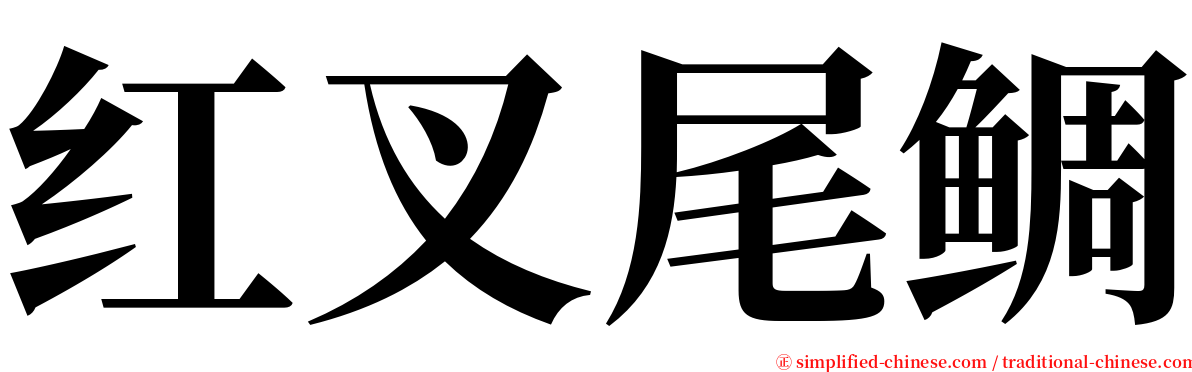 红叉尾鲷 serif font