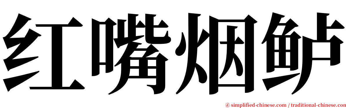 红嘴烟鲈 serif font