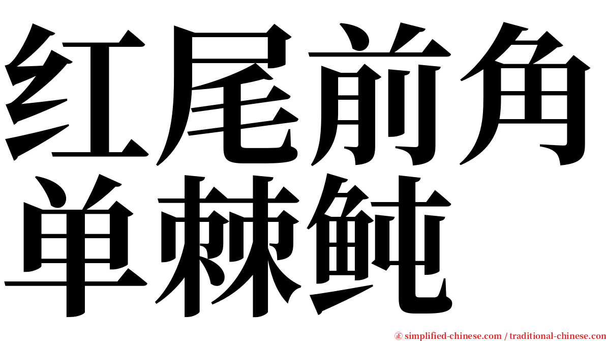 红尾前角单棘鲀 serif font