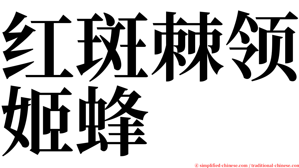 红斑棘领姬蜂 serif font