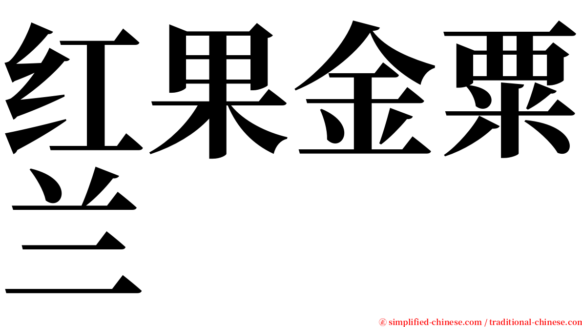 红果金粟兰 serif font