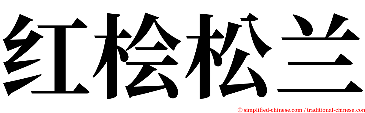 红桧松兰 serif font