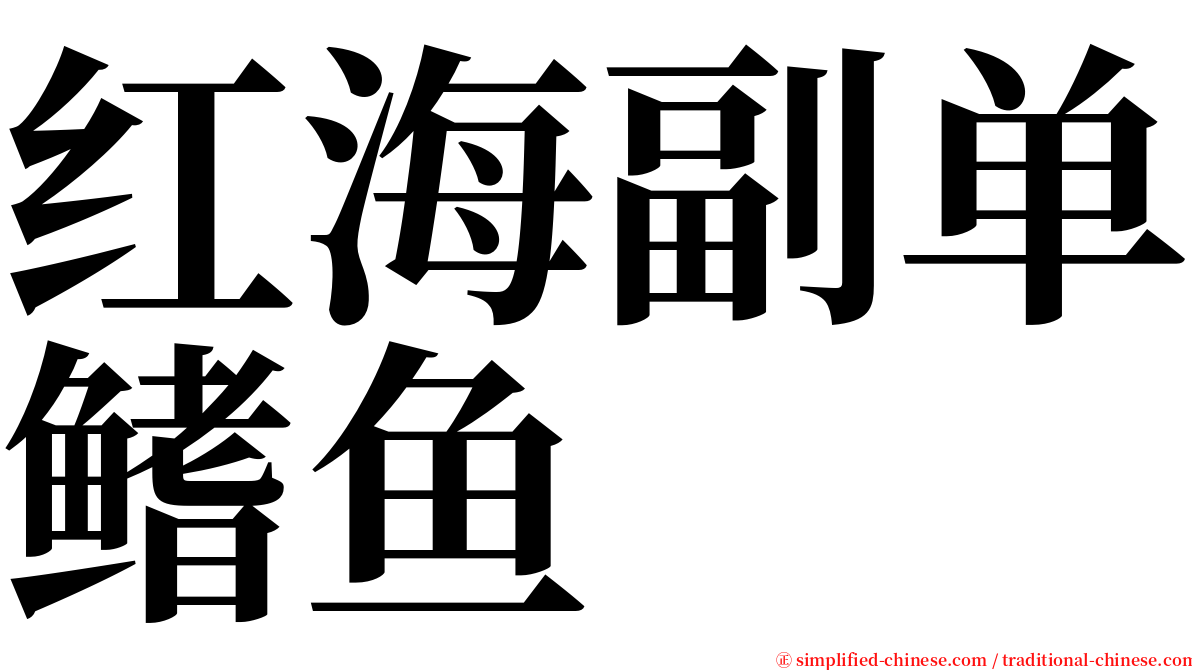 红海副单鳍鱼 serif font