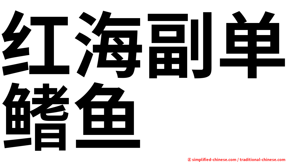 红海副单鳍鱼