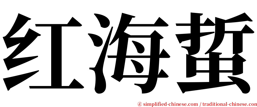 红海蜇 serif font