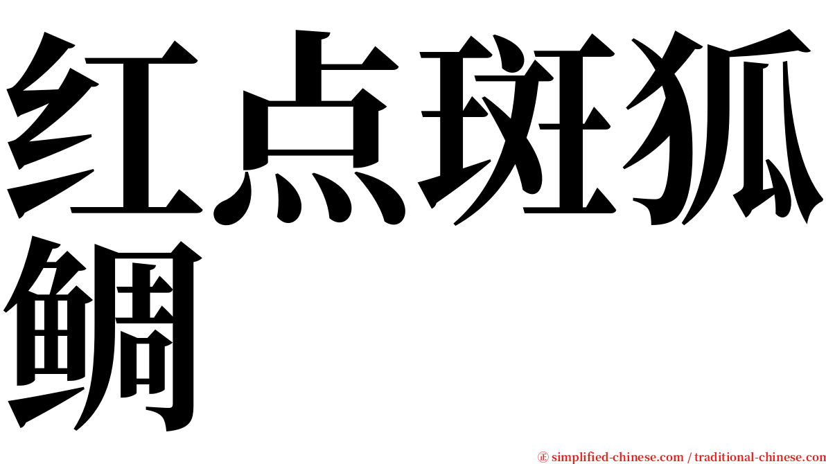 红点斑狐鲷 serif font