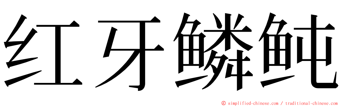 红牙鳞鲀 ming font