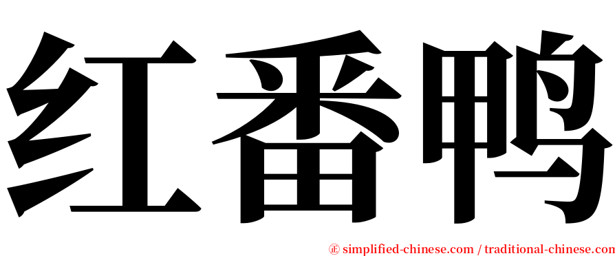 红番鸭 serif font