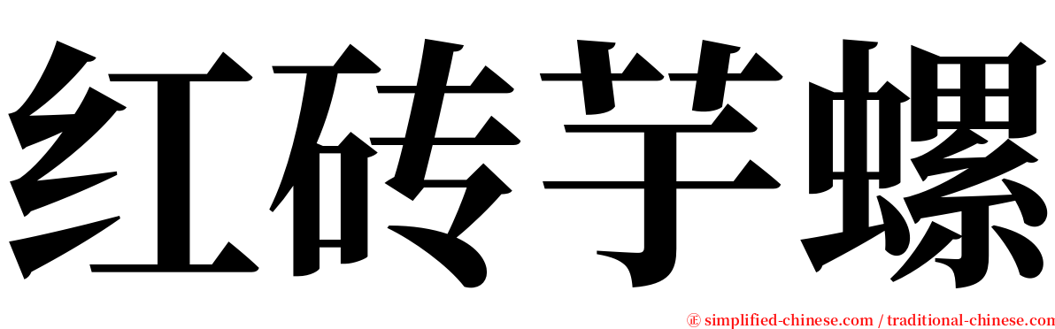 红砖芋螺 serif font