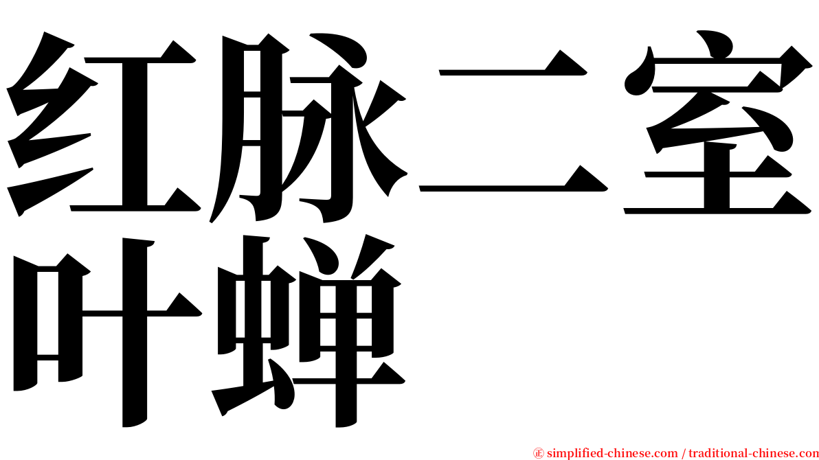 红脉二室叶蝉 serif font
