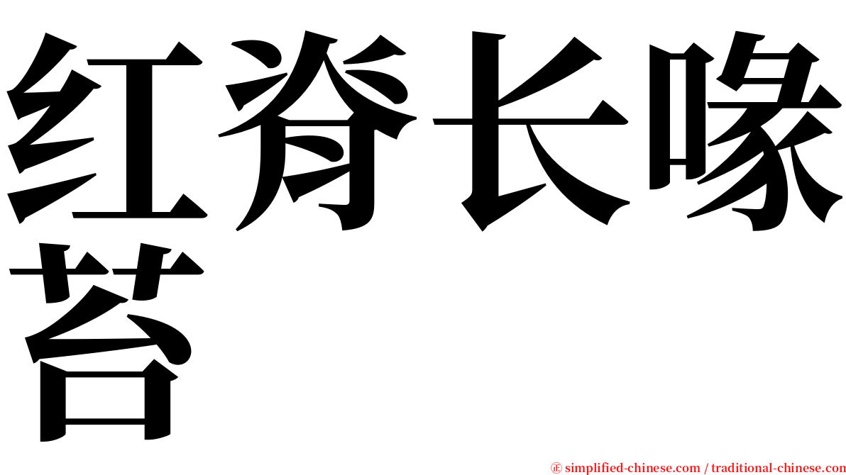 红脊长喙苔 serif font