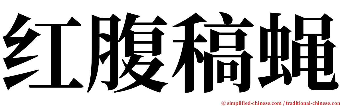 红腹稿蝇 serif font