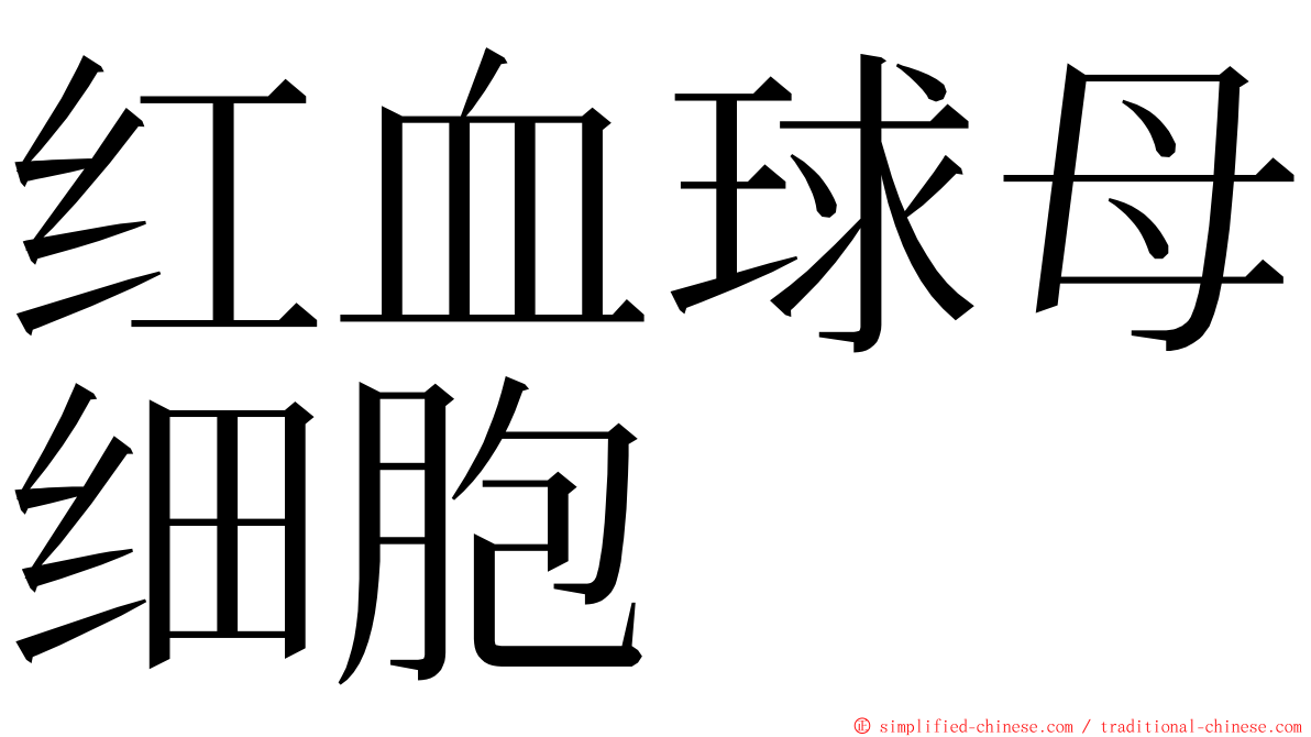 红血球母细胞 ming font