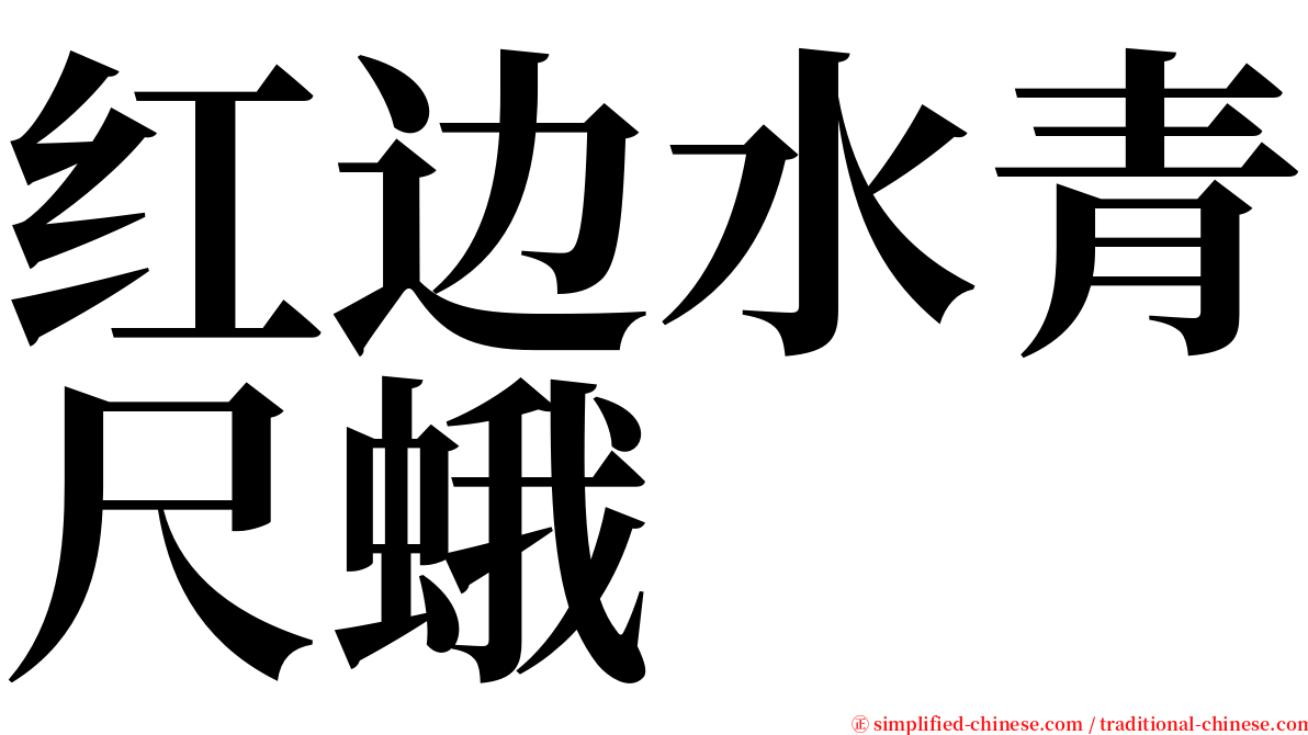 红边水青尺蛾 serif font