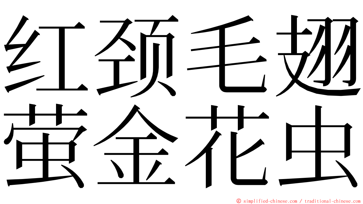红颈毛翅萤金花虫 ming font