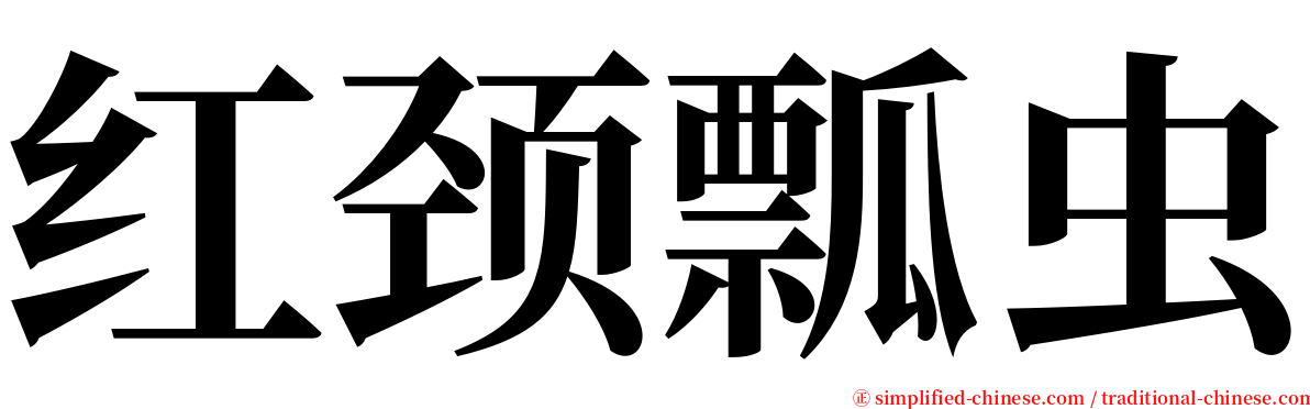 红颈瓢虫 serif font
