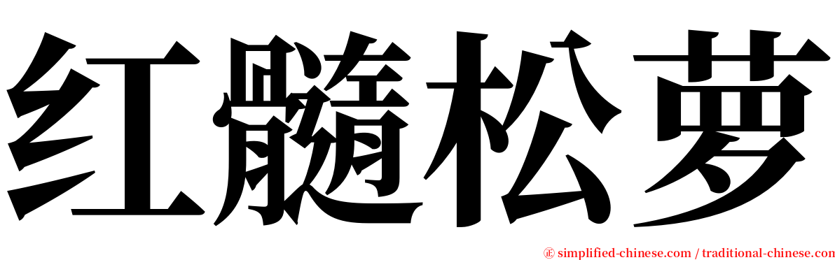 红髓松萝 serif font