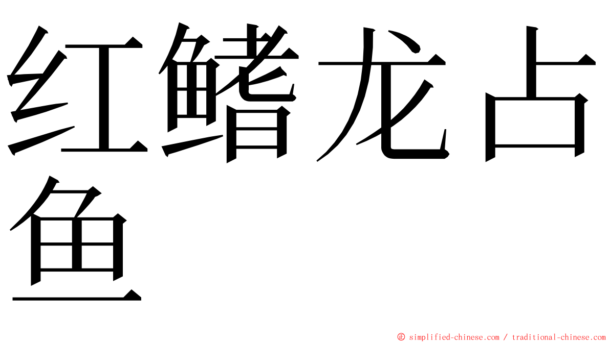 红鳍龙占鱼 ming font