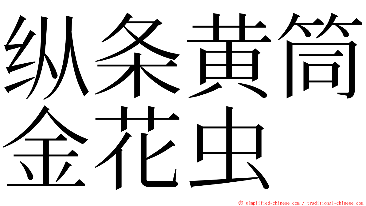 纵条黄筒金花虫 ming font