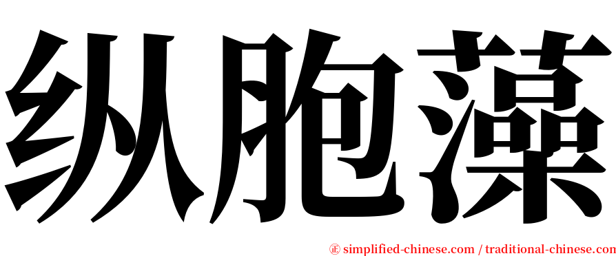 纵胞藻 serif font