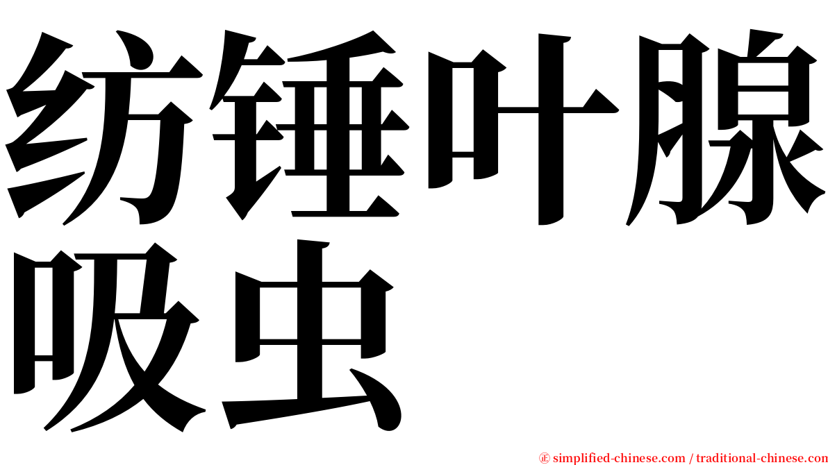 纺锤叶腺吸虫 serif font