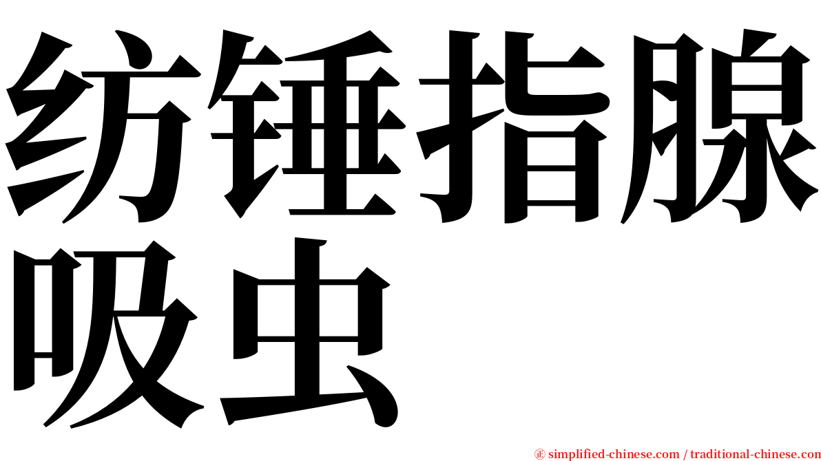纺锤指腺吸虫 serif font
