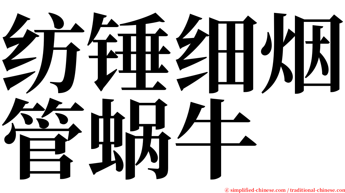 纺锤细烟管蜗牛 serif font