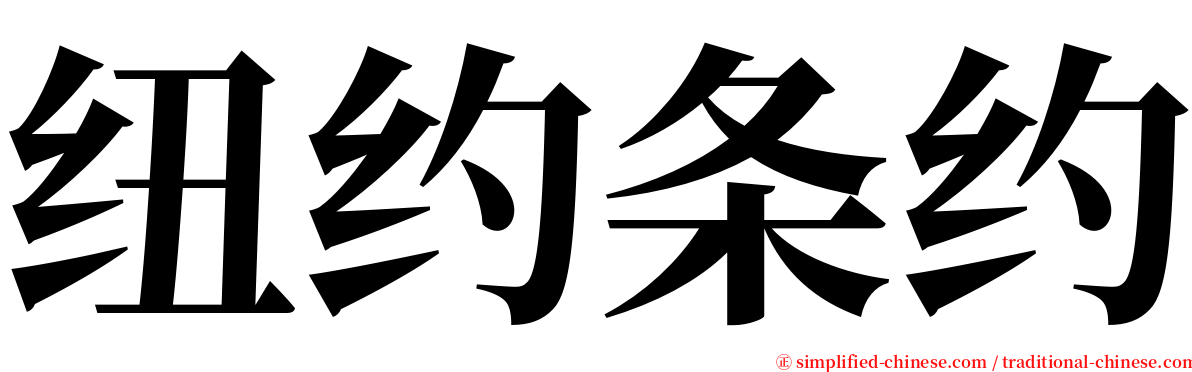 纽约条约 serif font