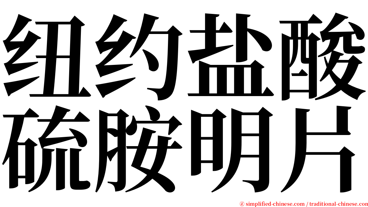 纽约盐酸硫胺明片 serif font