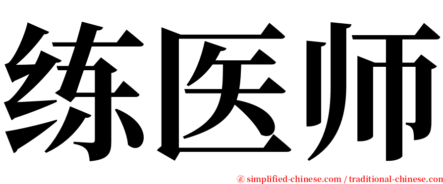 练医师 serif font