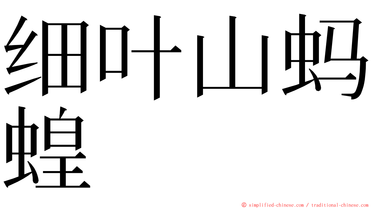 细叶山蚂蝗 ming font