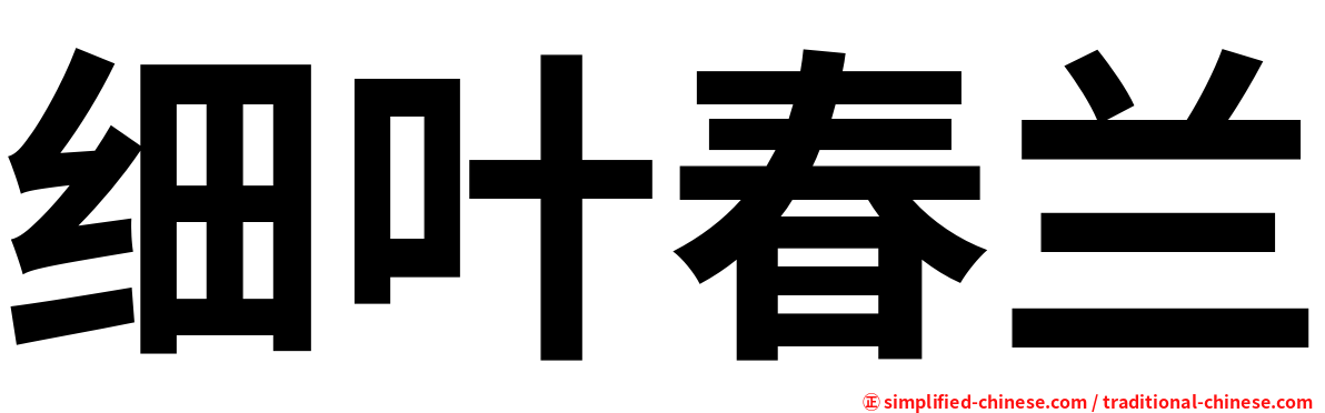 细叶春兰