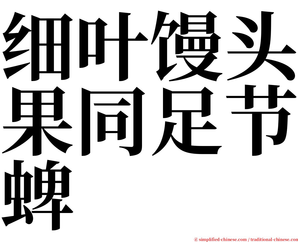 细叶馒头果同足节蜱 serif font