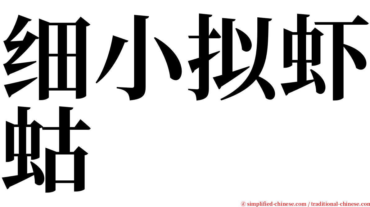 细小拟虾蛄 serif font