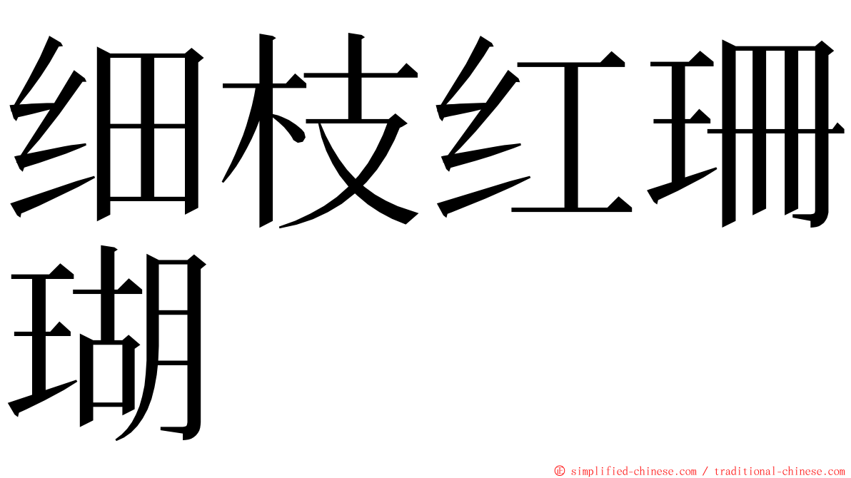 细枝红珊瑚 ming font
