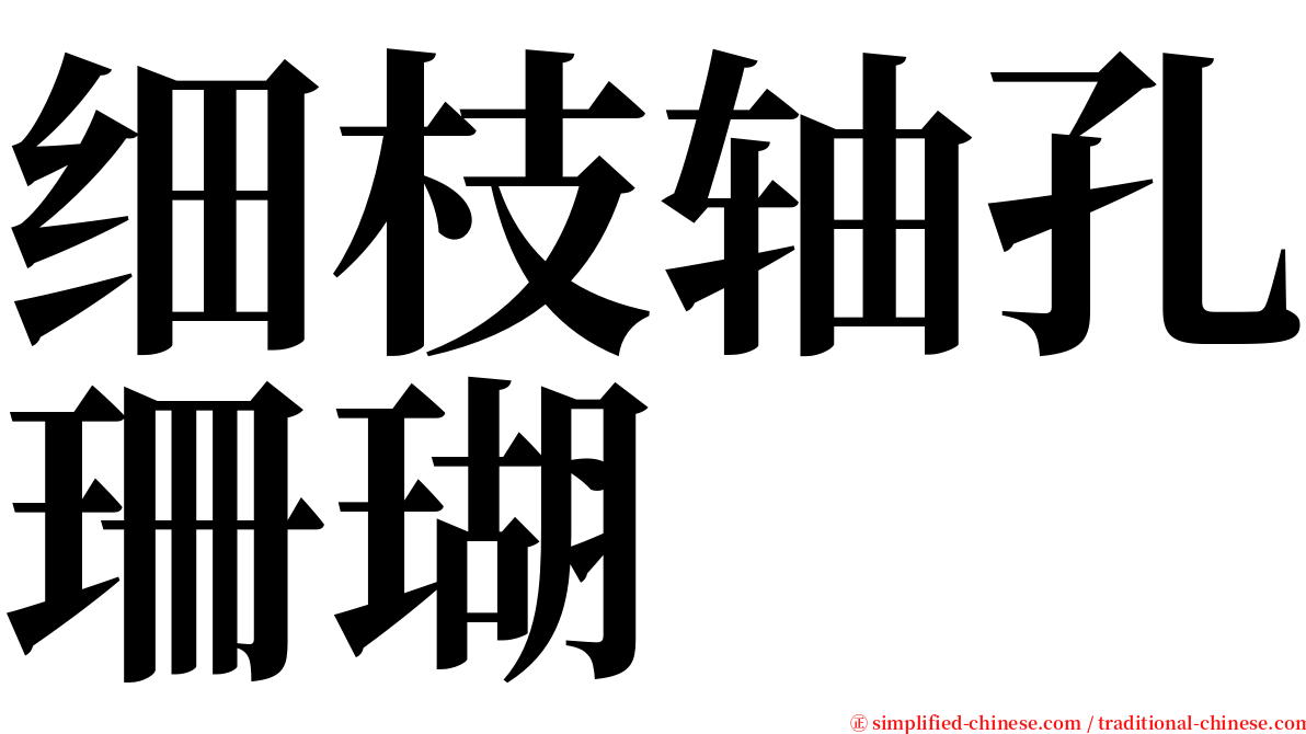 细枝轴孔珊瑚 serif font