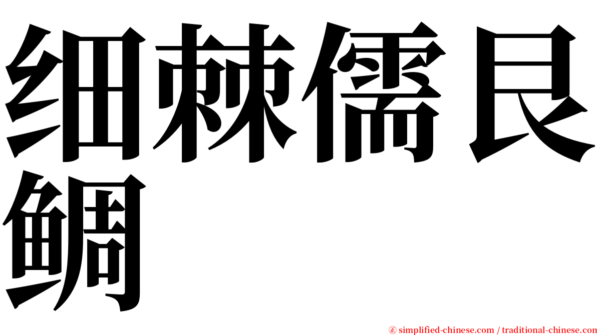 细棘儒艮鲷 serif font