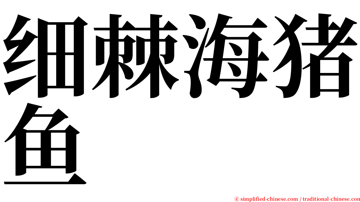 细棘海猪鱼 serif font
