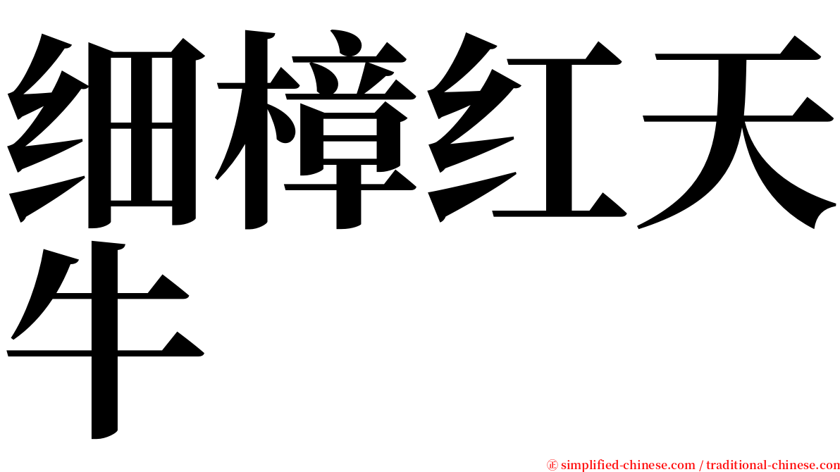 细樟红天牛 serif font