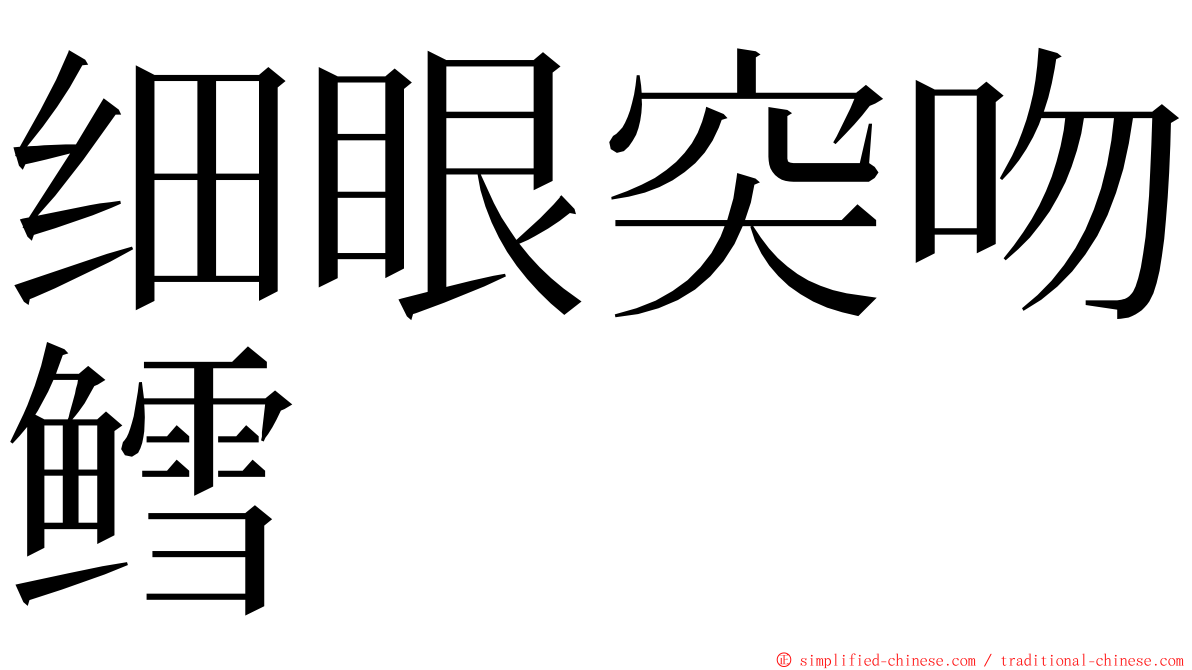 细眼突吻鳕 ming font