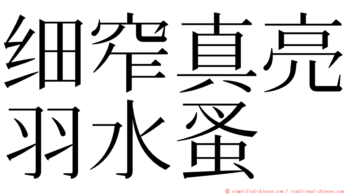 细窄真亮羽水蚤 ming font
