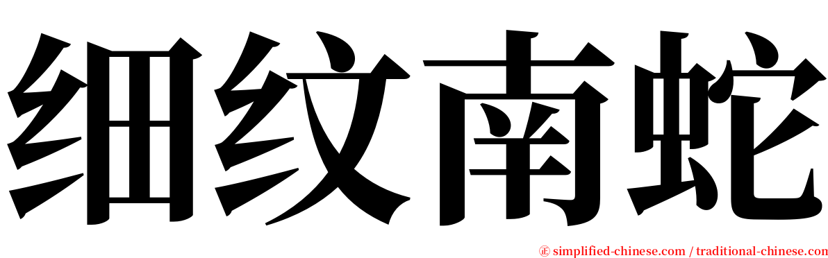 细纹南蛇 serif font