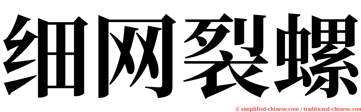细网裂螺 serif font